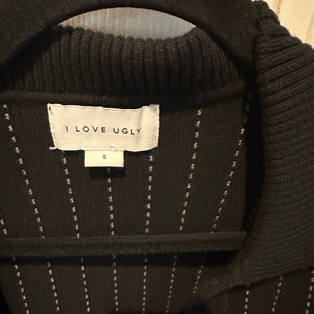 I Love Ugly Black Striped Sweater